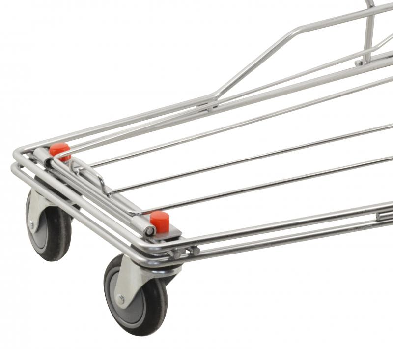 Shopping Cart with Zinc/Chrome Finish and Red Plastic Handles